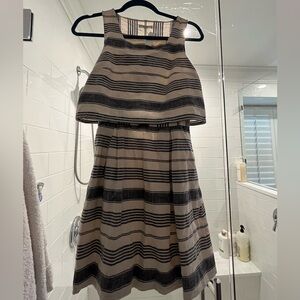 Madewell Black and Cream Striped Mini Dress